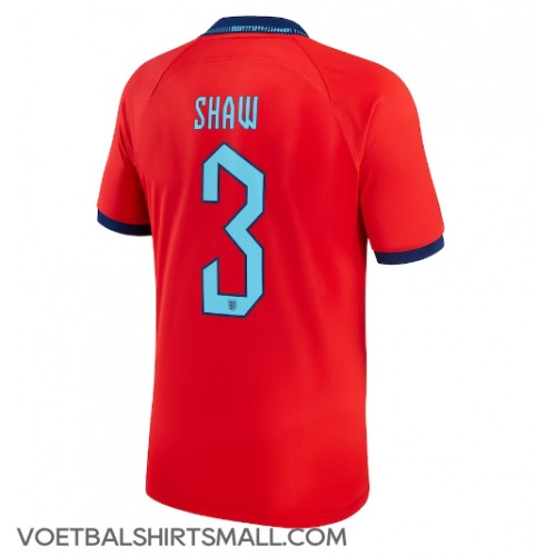 Engeland Luke Shaw #3 Voetbalkleding Uitshirt WK 2022 Korte Mouwen
